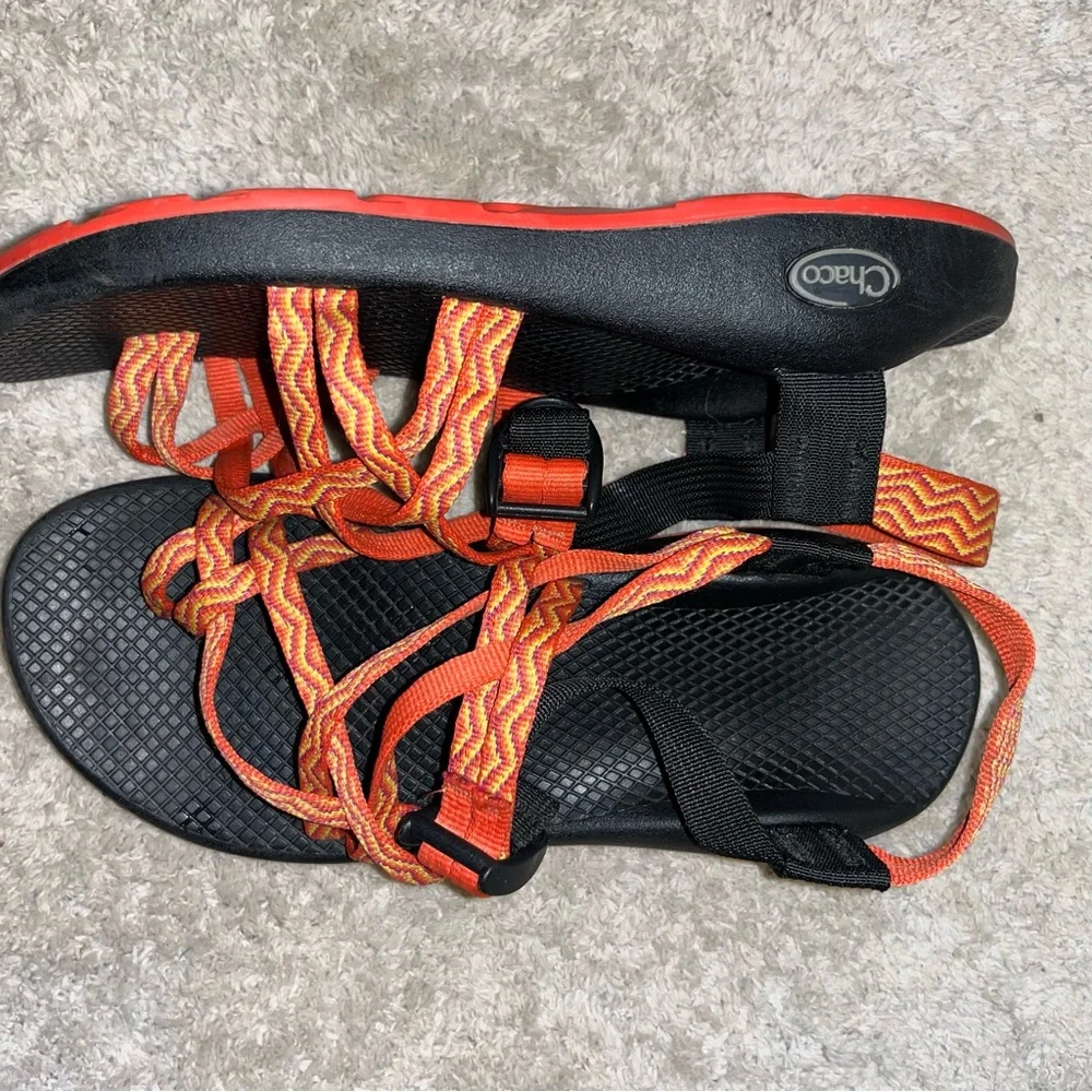 WOMENS CHACOS | Orange Yellow | multi strap sandal | water, hiking, travel shoe - Picture 2 of 6